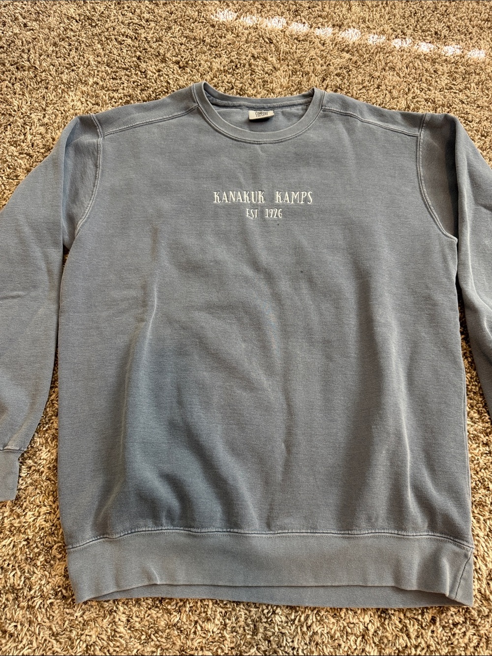 Kanakuk Kamps Comfort Colors Blue Crewneck Sweatshirt Size M